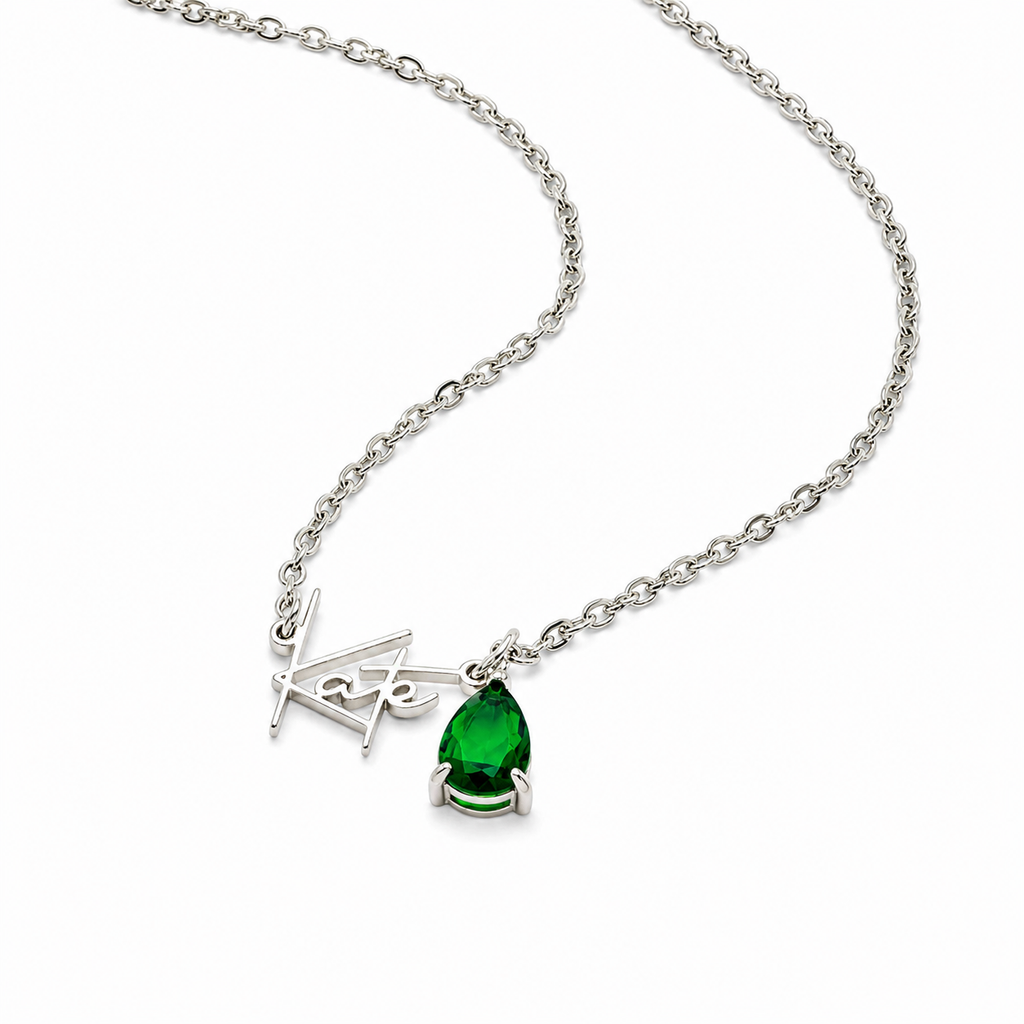 Name & Birthstone Necklace