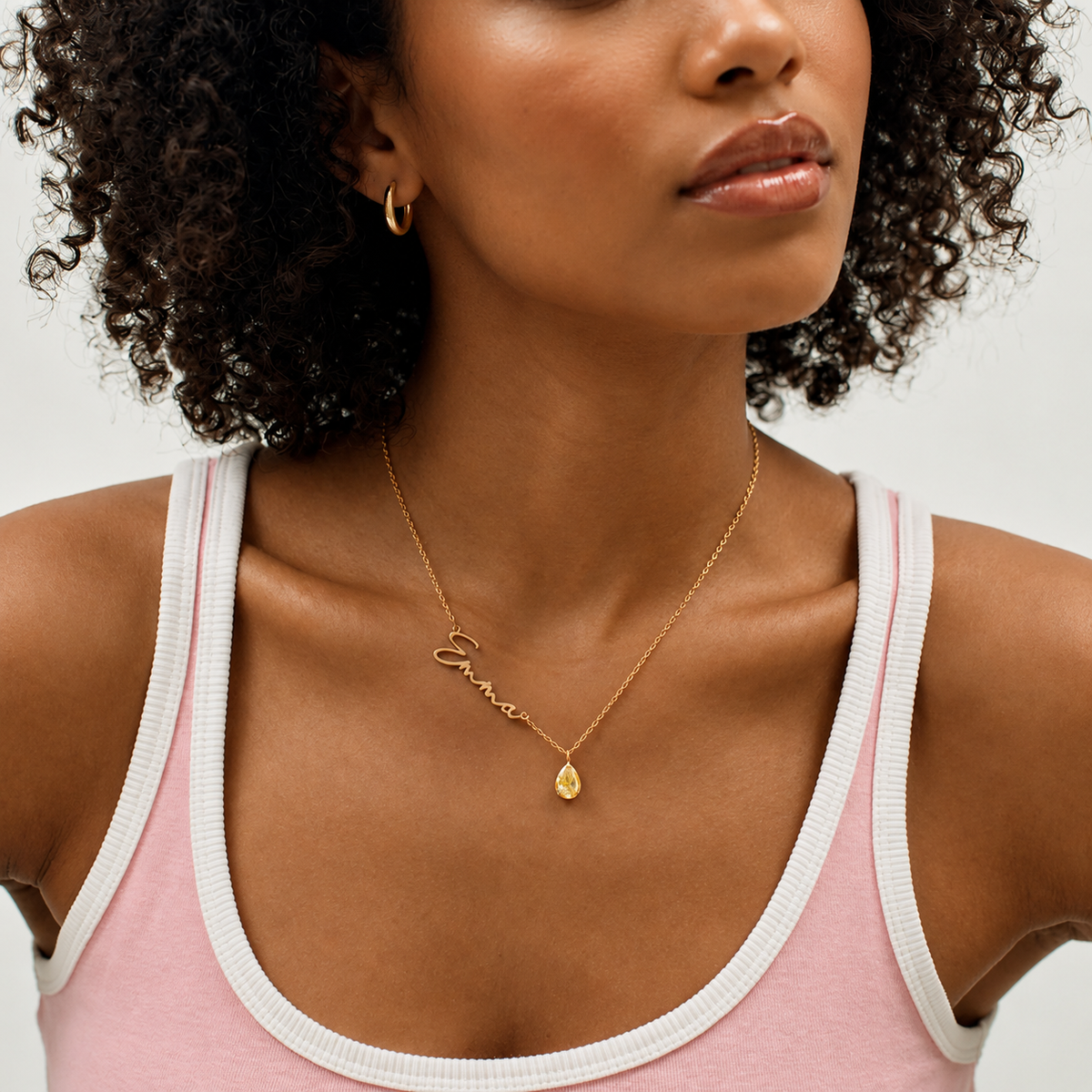 Name & Birthstone Necklace