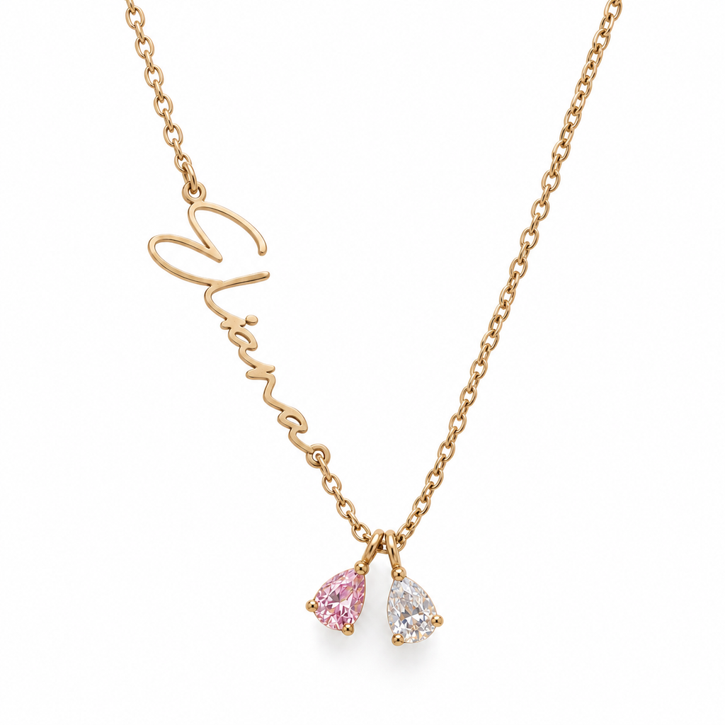 Name & Birthstone Necklace