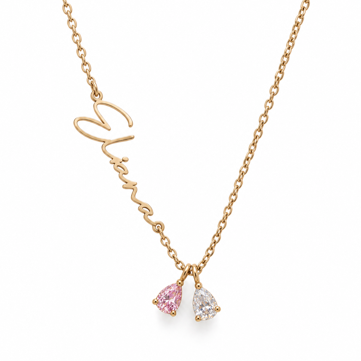Name & Birthstone Necklace