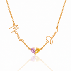 Double Name & Birthstone Necklace