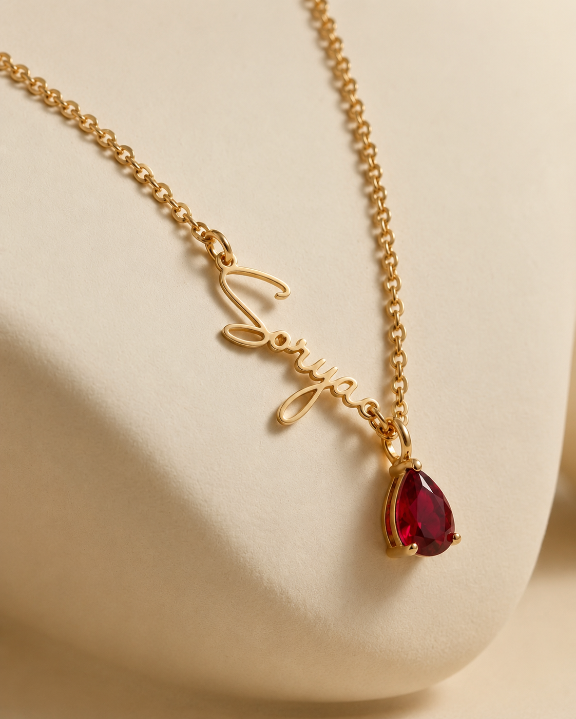 Name & Birthstone Necklace