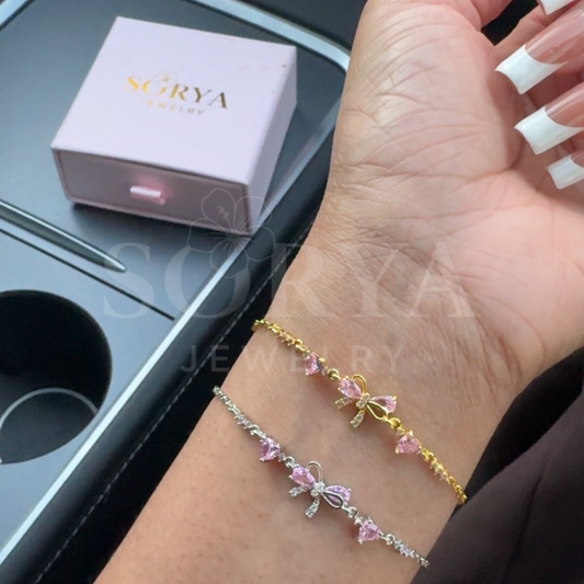 Pretty in Pink Bow Bracelet