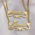 Tiara & Heart Custom Name Necklace