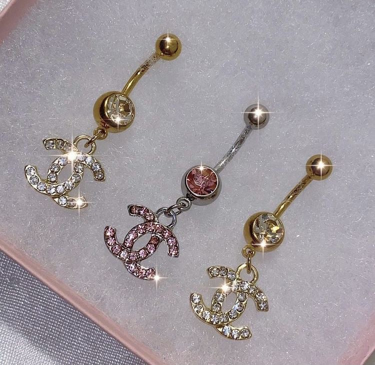 chanel belly button rings